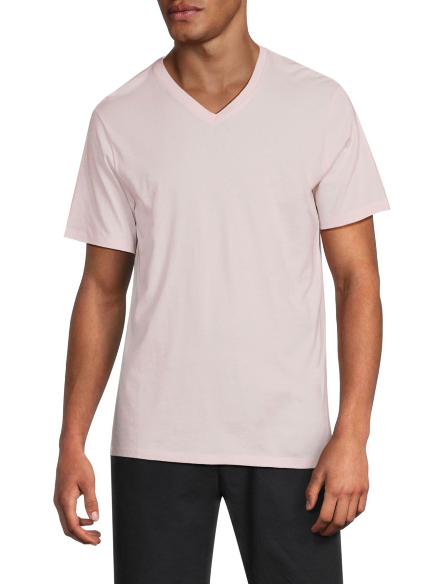 Футболка из хлопка пима с V-образным вырезом Vince, цвет Pale Pink 
Футболка из хлопка пима с V-образным вырезом Vince, цвет Pale Pink