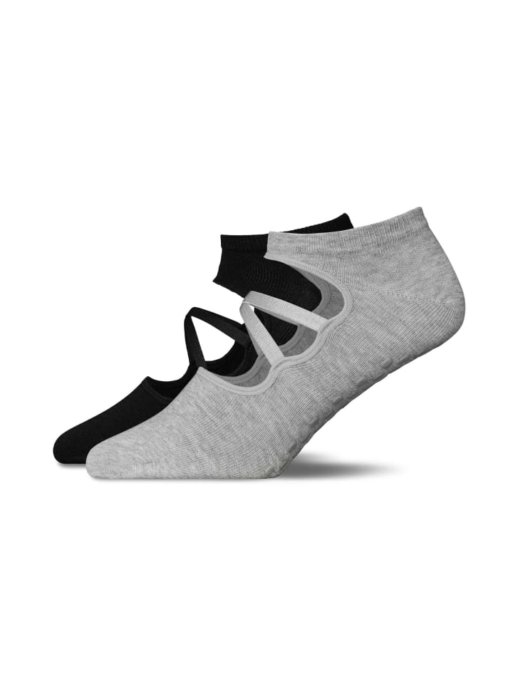 Носки для пилатеса с ремешками, 2 пары (черные/серые) SNOCKS
Носки для пилатеса с ремешками, 2 пары (черные/серые) SNOCKS