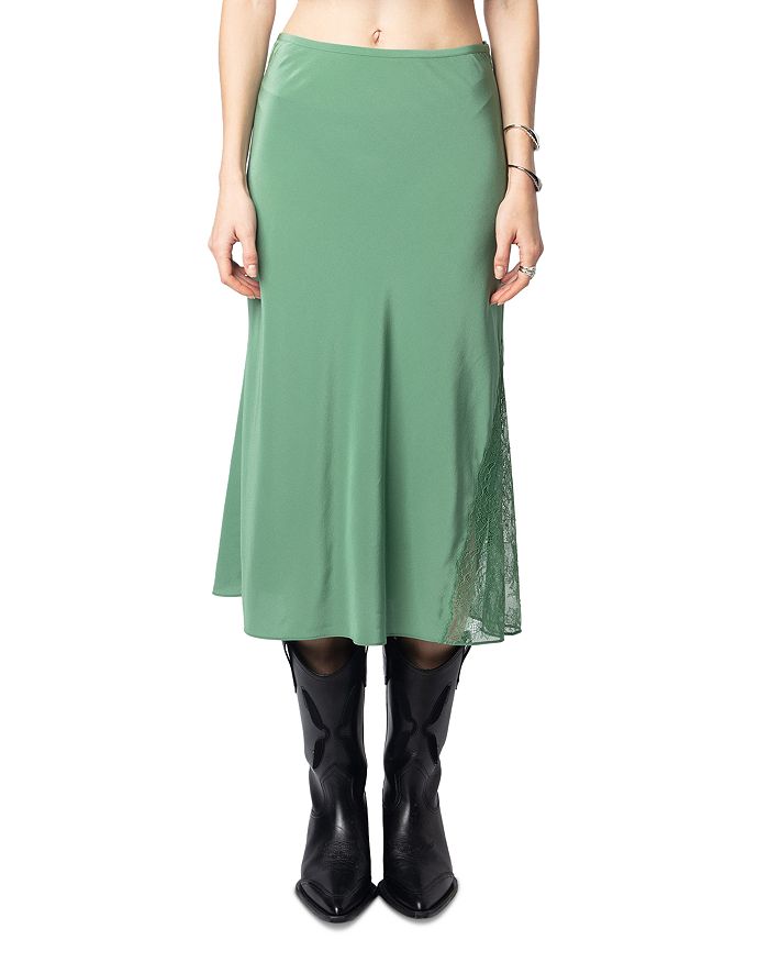 Шелковая юбка-миди Jayla с кружевной отделкой Zadig & Voltaire, зеленый
Шелковая юбка-миди Jayla с кружевной отделкой Zadig & Voltaire, зеленый