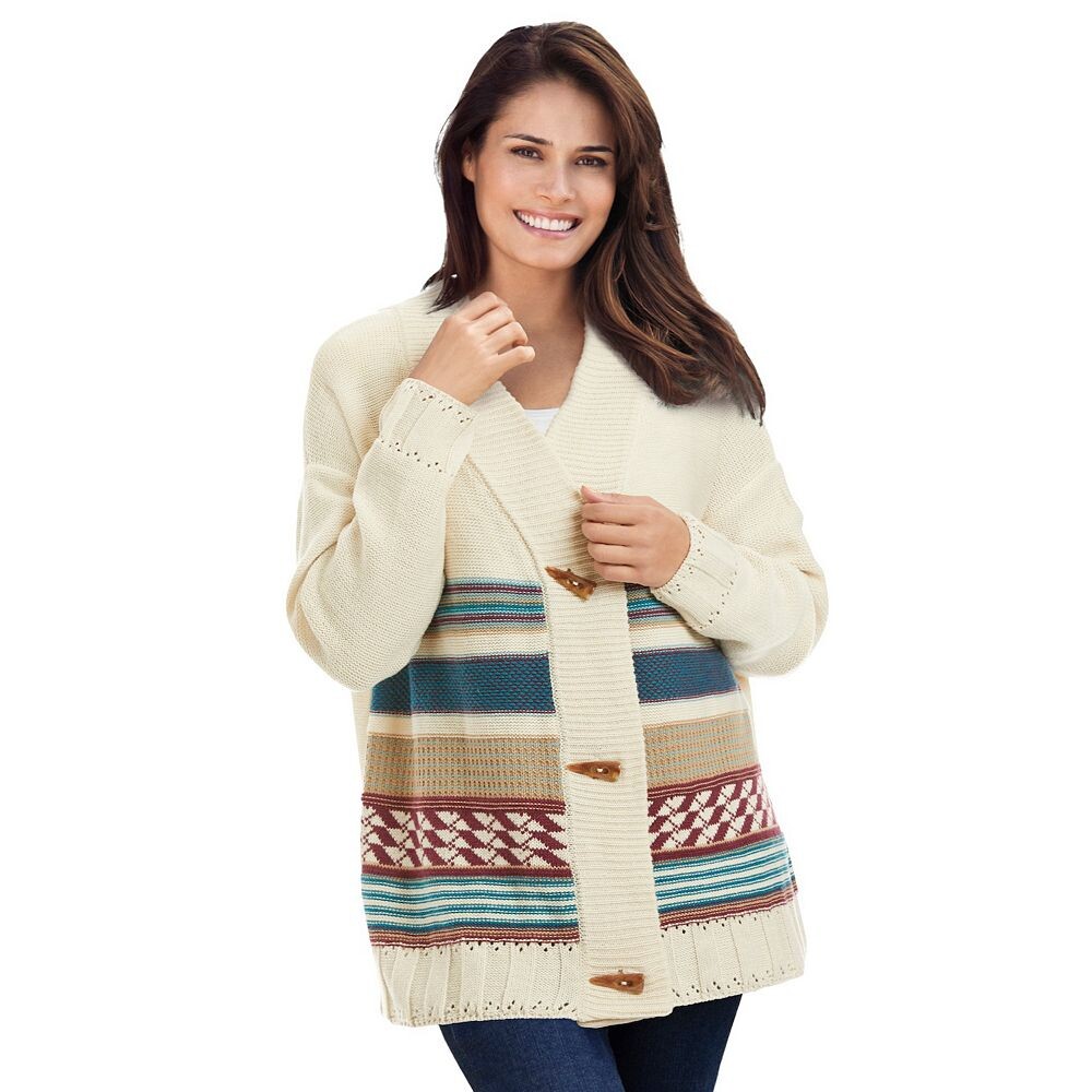 Женщина в женском кардигане с принтом больших размеров Woman Within, цвет Ivory Jacquard
Женщина в женском кардигане с принтом больших размеров Woman Within, цвет Ivory Jacquard