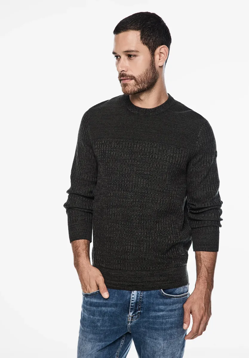 STREET ONE MEN свитер с круглым вырезом, выполнен из чистого хлопка, черный
STREET ONE MEN свитер с круглым вырезом, выполнен из чистого хлопка, черный