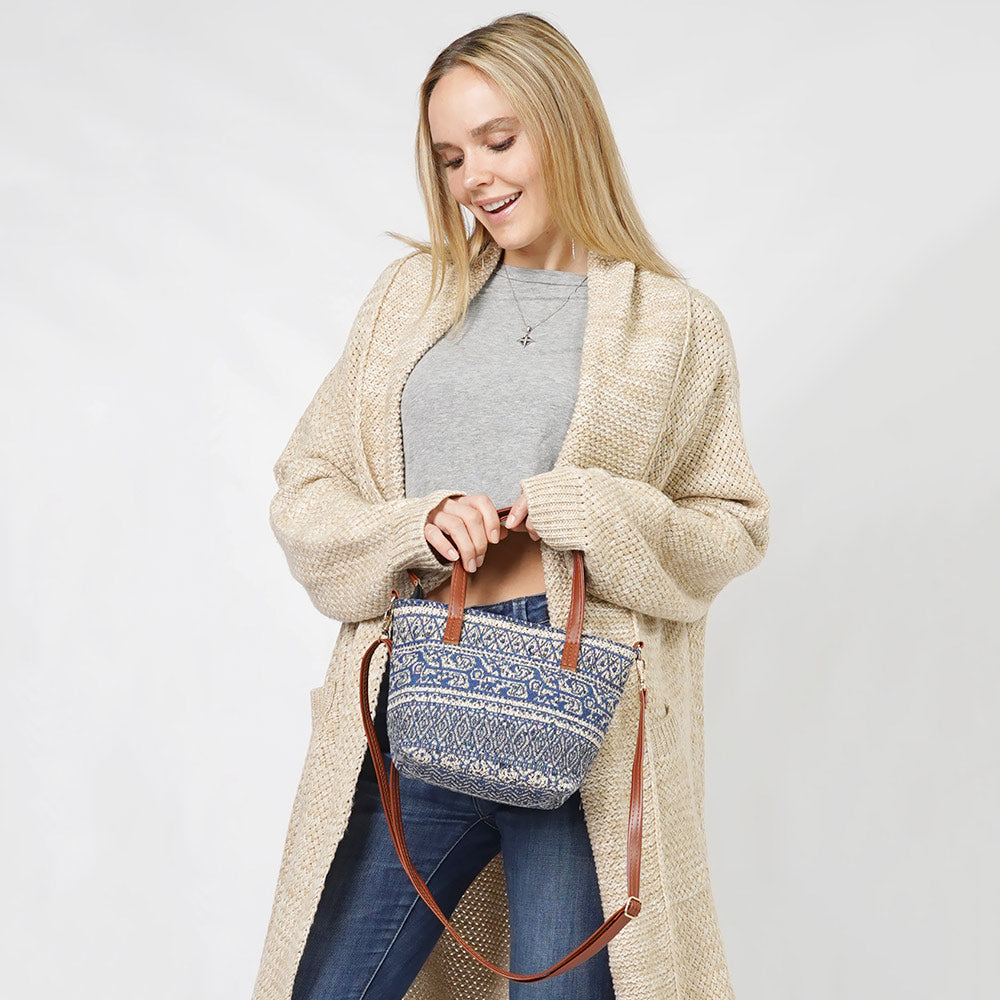 Племенной узор Сумка-тоут / Через плечо FASHNZFAB, синий
Племенной узор Сумка-тоут / Через плечо FASHNZFAB, синий