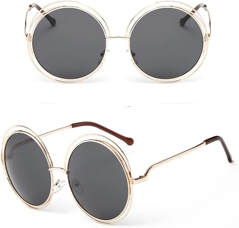Винтажные женские круглые солнцезащитные очки, модные женские солнцезащитные очки в металлической оправе с большими линзами, женские защитные очки TKKTLLT, Gold-brown
Винтажные женские круглые солнцезащитные очки, модные женские солнцезащитные очки в металлической оправе с большими линзами, женские защитные очки TKKTLLT, Gold-brown