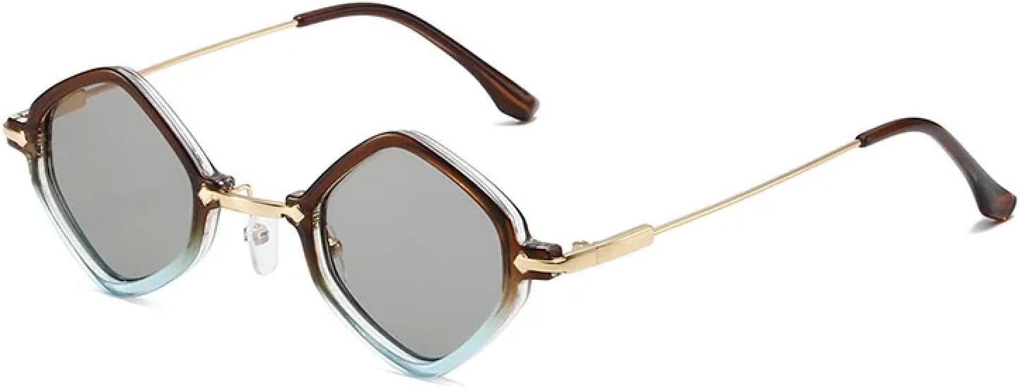 Солнцезащитные очки неправильной формы для женщин, маленькая оправа, модные очки для мужчин, защита от УФ-излучения UV400, для вождения и путешествий TVTBBVV, Brownblue-gray
Солнцезащитные очки неправильной формы для женщин, маленькая оправа, модные очки для мужчин, защита от УФ-излучения UV400, для вождения и путешествий TVTBBVV, Brownblue-gray