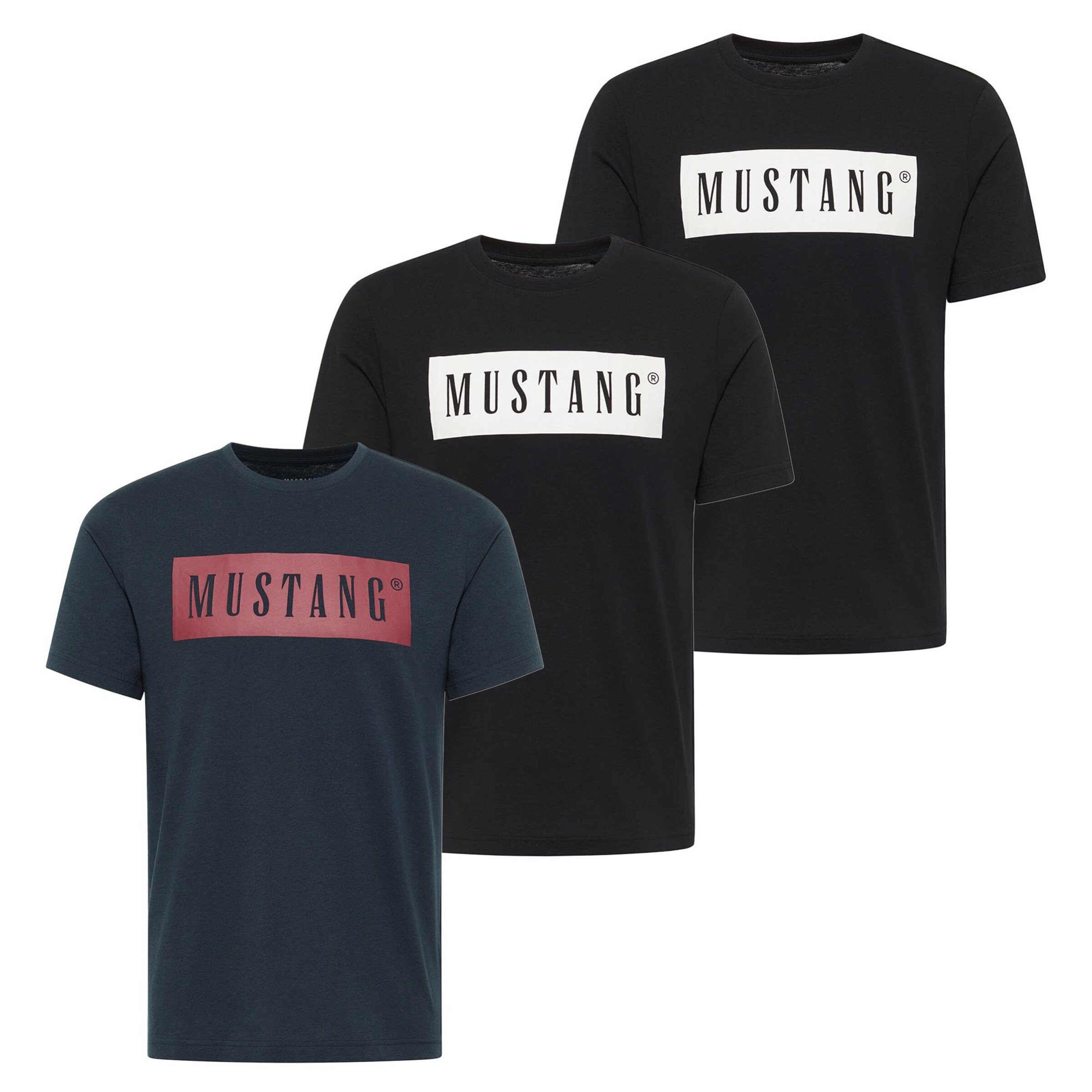MUSTANG Футболка в синем, черном
MUSTANG Футболка в синем, черном