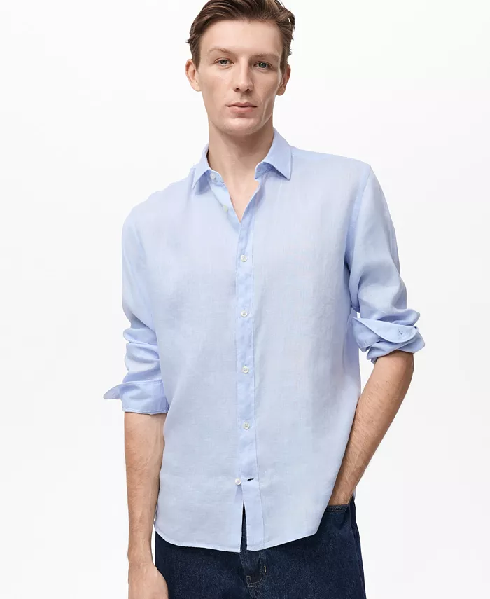 Мужская рубашка Regular-Fit из льна Mango, синий
Мужская рубашка Regular-Fit из льна Mango, синий