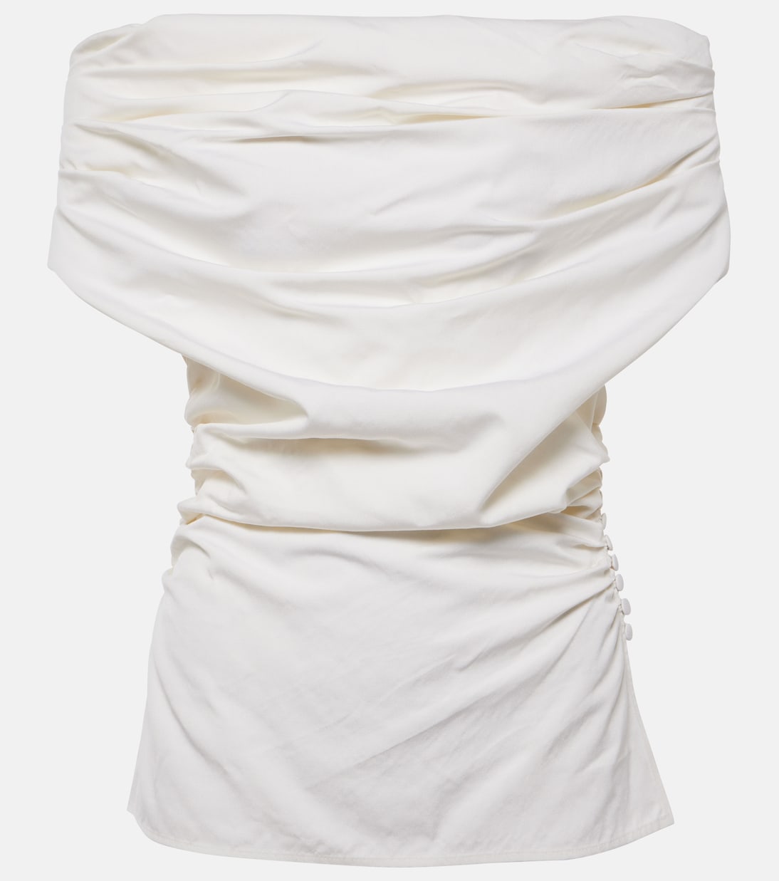 Шелковый топ с рюшами Magda Butrym, белый
Шелковый топ с рюшами Magda Butrym, белый