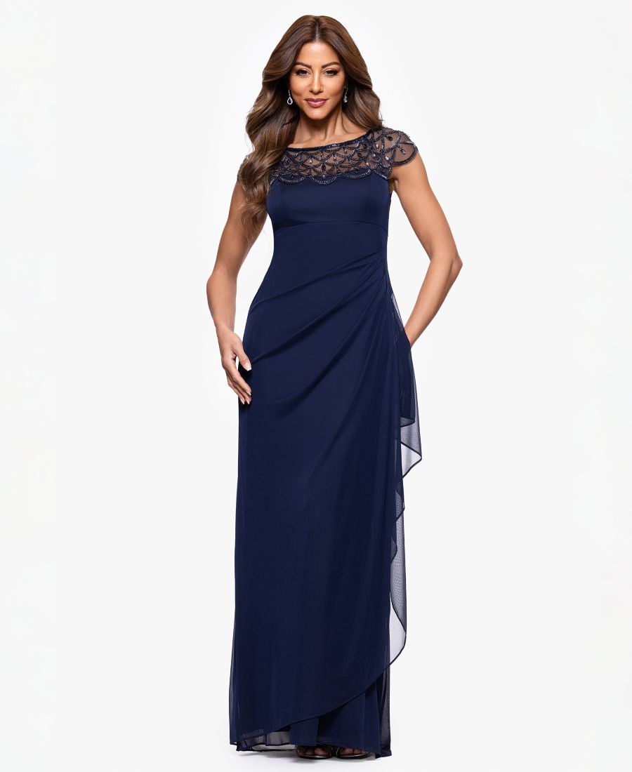 Платье с короткими рукавами и вырезом-лодочкой для невысоких девушек XSCAPE, Navy
Платье с короткими рукавами и вырезом-лодочкой для невысоких девушек XSCAPE, Navy