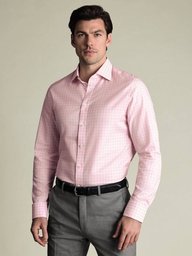 Хлопковая сорочка в клетку с облегающим кроем Charles Tyrwhitt
Хлопковая сорочка в клетку с облегающим кроем Charles Tyrwhitt