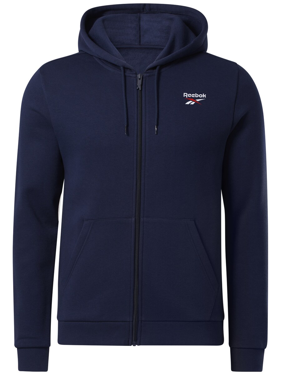 Спортивная толстовка с капюшоном на молнии Reebok, темно-синий
Спортивная толстовка с капюшоном на молнии Reebok, темно-синий