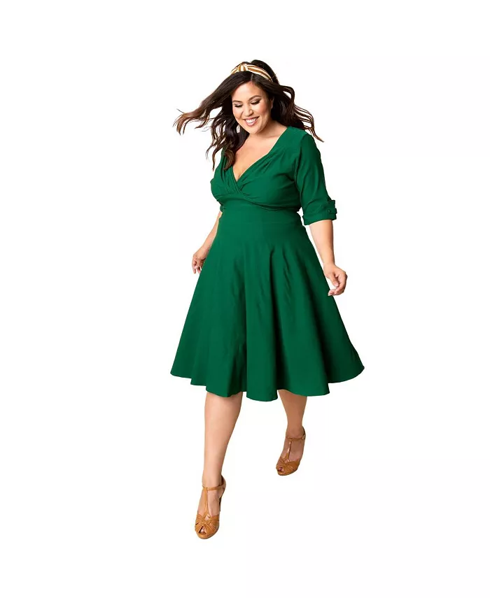 Платье-трапеция Delores с короткими рукавами и сюрплисом больших размеров Unique Vintage, зеленый
Платье-трапеция Delores с короткими рукавами и сюрплисом больших размеров Unique Vintage, зеленый