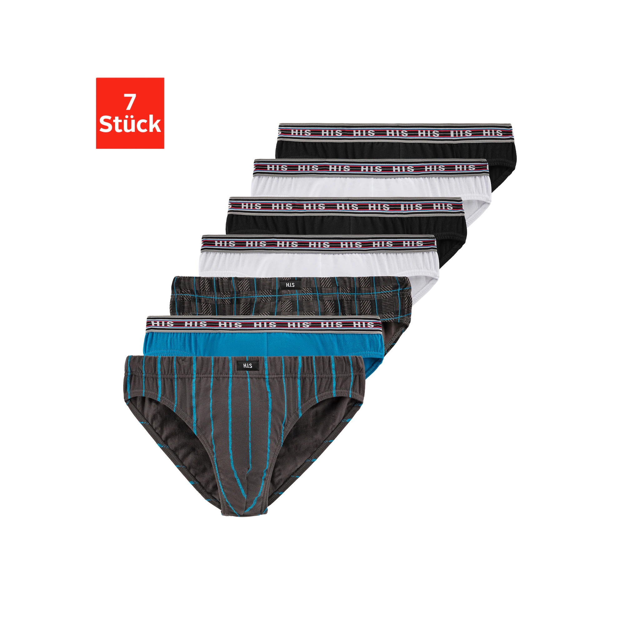 Трусы H.I.S (7 шт.) из эластичного хлопка, синий
Трусы H.I.S (7 шт.) из эластичного хлопка, синий