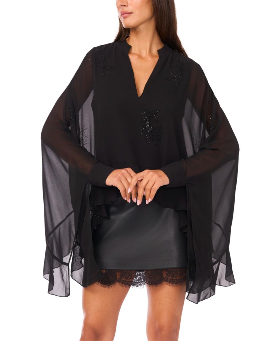 Женская блузка с V-образным вырезом, свободного кроя и длинными рукавами Vince Camuto, Rich Black
Женская блузка с V-образным вырезом, свободного кроя и длинными рукавами Vince Camuto, Rich Black