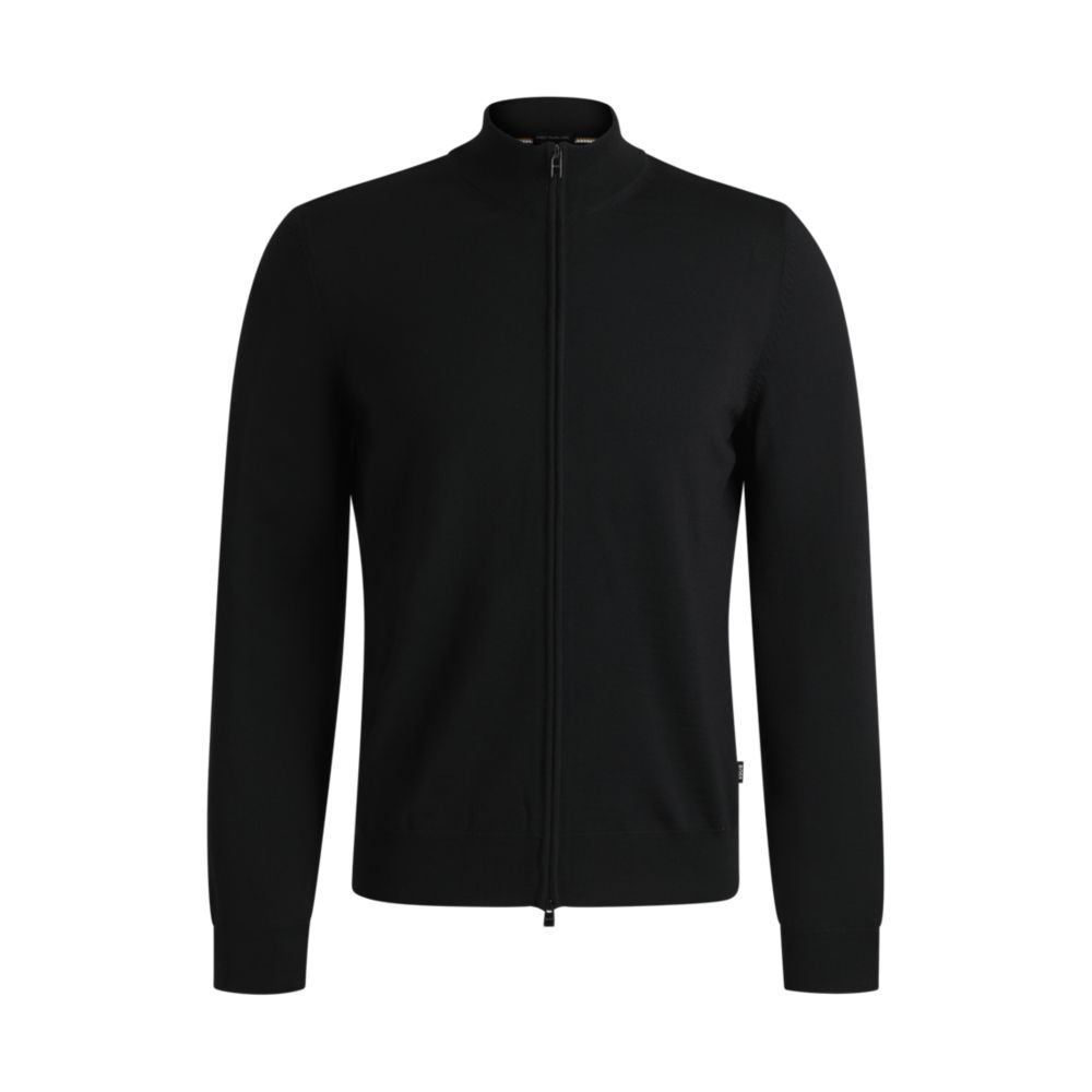 Кардиган из натуральной шерсти, прямого кроя BOSS, черный
Кардиган из натуральной шерсти, прямого кроя BOSS, черный