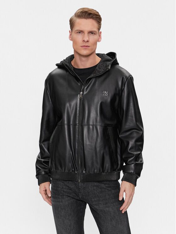 Кожаная куртка стандартного кроя Hugo, черный
Кожаная куртка стандартного кроя Hugo, черный