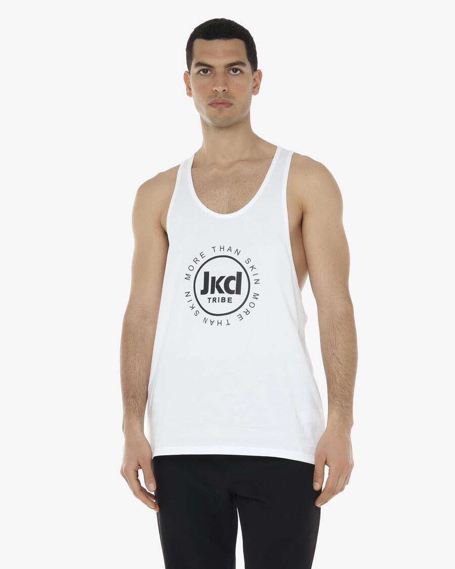 JAKED Мужская белая синтетическая майка для фитнеса
JAKED Мужская белая синтетическая майка для фитнеса