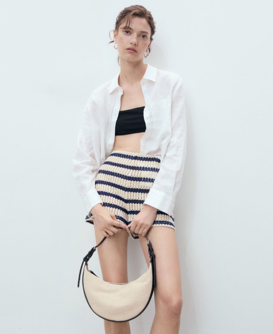 Женские полосатые вязаные крючком шорты MANGO, Navy
Женские полосатые вязаные крючком шорты MANGO, Navy