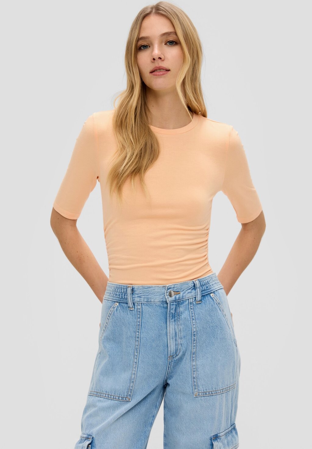 Футболка базовая MIT SEITLICHER RAFFUNG QS, цвет pfirsich 
Футболка базовая MIT SEITLICHER RAFFUNG QS, цвет pfirsich