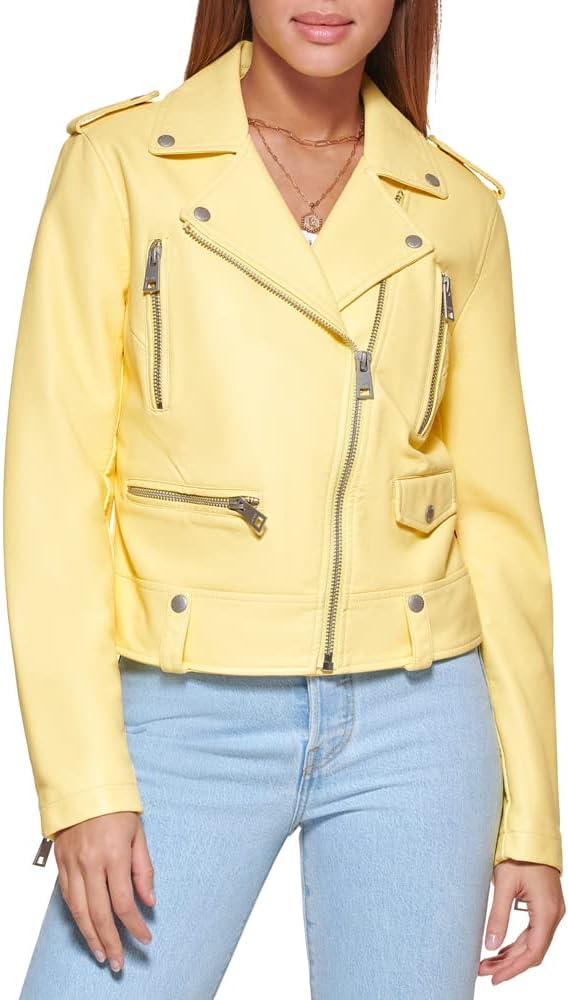 Женская куртка-косуха Levi's укороченная из искусственной кожи, светло-желтый
Женская куртка-косуха Levi's укороченная из искусственной кожи, светло-желтый