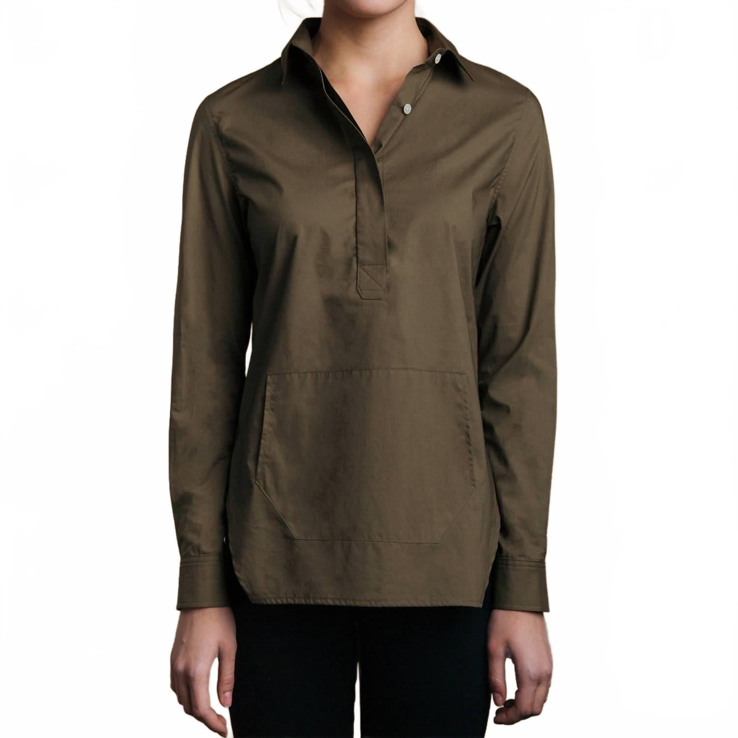 Трапециевидный пуловер матового оливкового цвета Thirteen Seven
Трапециевидный пуловер матового оливкового цвета Thirteen Seven