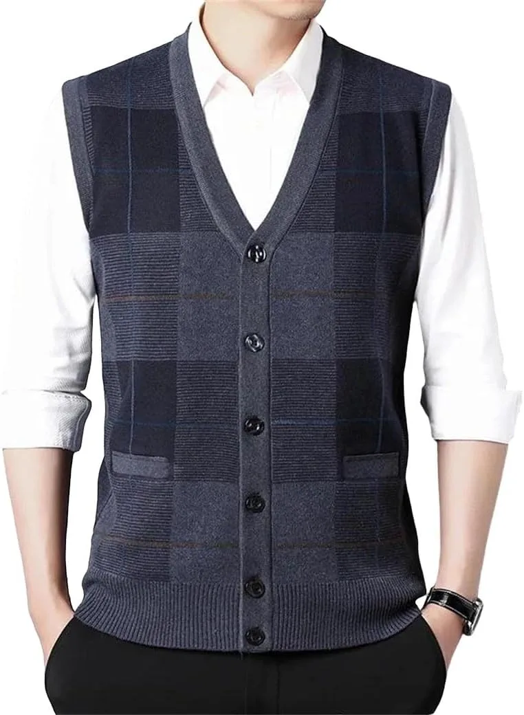 Мужской кардиган в корейском стиле без рукавов с карманом
Мужской кардиган в корейском стиле без рукавов с карманом