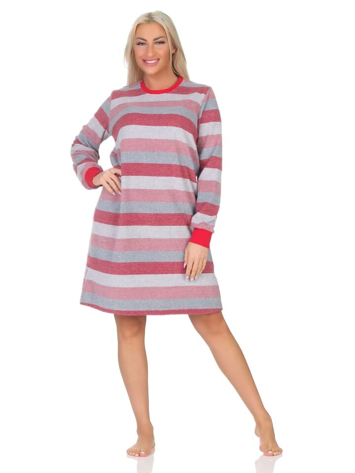 Ночная рубашка NORMANN langarm Bündchen Blockstreifen, розовый
Ночная рубашка NORMANN langarm Bündchen Blockstreifen, розовый
