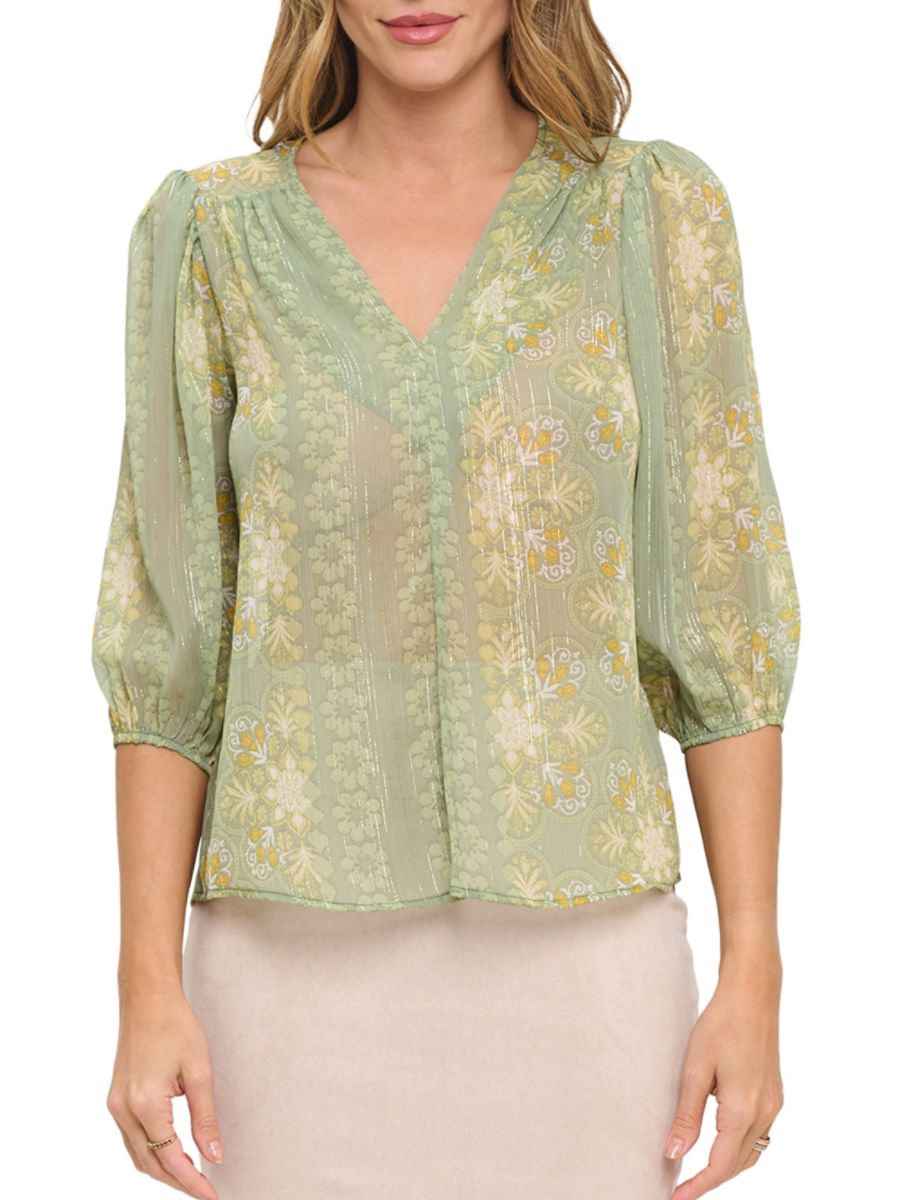 Полупрозрачный топ с рукавами-буфами и ботаническим принтом Renee C., цвет Sage
Полупрозрачный топ с рукавами-буфами и ботаническим принтом Renee C., цвет Sage
