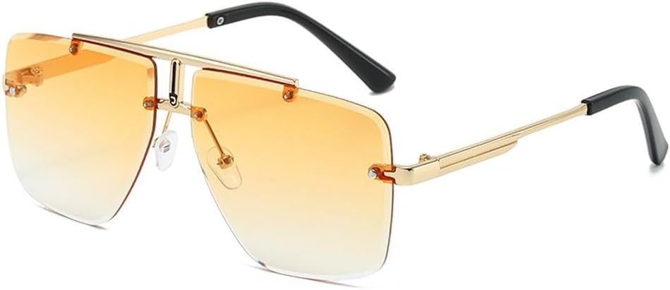 Модные мужские солнцезащитные очки без оправы для женщин, солнцезащитные очки с двойной перемычкой и металлической оправой, очки для вождения, защита от УФ-излучения UV400, спортивные очки WNCKSQ, Gold-gradient Orange
Модные мужские солнцезащитные очки без оправы для женщин, солнцезащитные очки с двойной перемычкой и металлической оправой, очки для вождения, защита от УФ-излучения UV400, спортивные очки WNCKSQ, Gold-gradient Orange