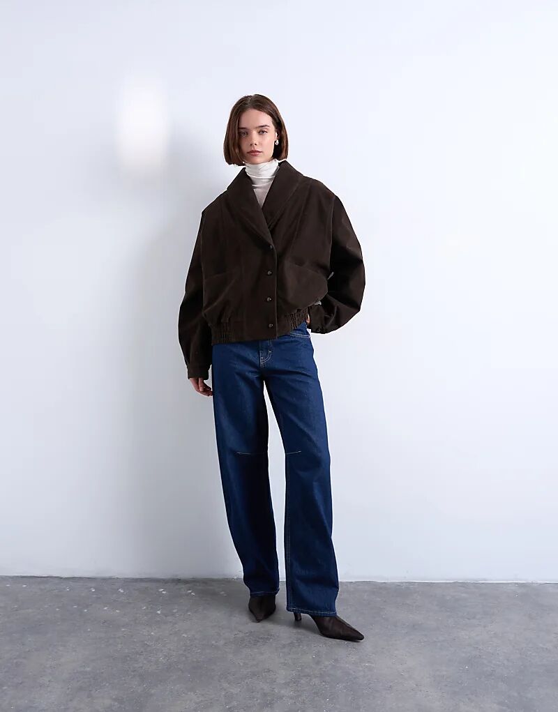 Куртка-бомбер Topshop из искусственной замши шоколадного цвета
Куртка-бомбер Topshop из искусственной замши шоколадного цвета