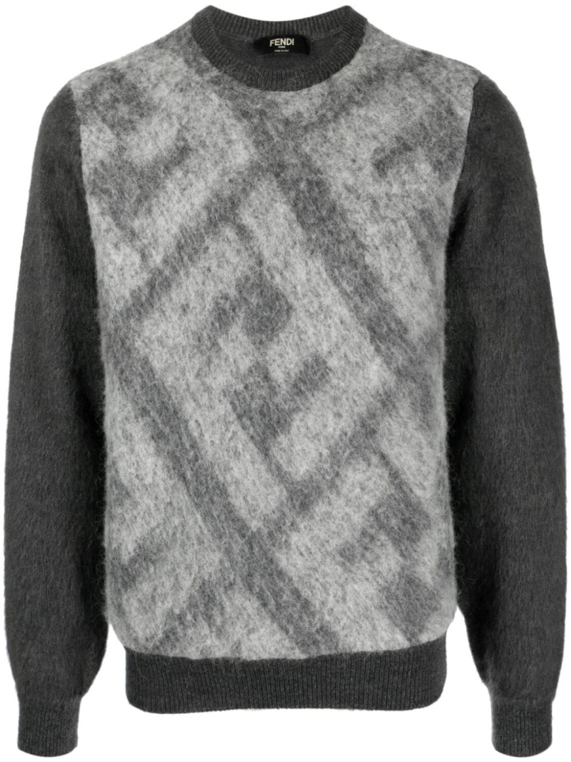 FENDI FF-motif knitted jumper, серый 
FENDI FF-motif knitted jumper, серый