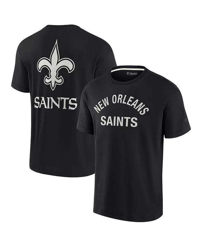 Мужская и женская черная футболка New Orleans Saints с коротким рукавом, супермягкая Fanatics Signature
Мужская и женская черная футболка New Orleans Saints с коротким рукавом, супермягкая Fanatics Signature