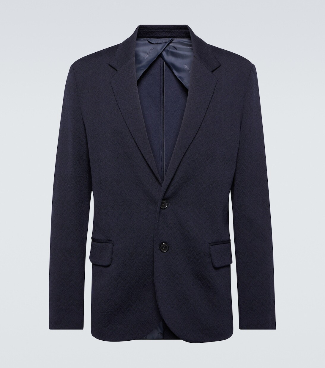 Однобортный пиджак из смесовой шерсти с зигзагом Missoni, синий
Однобортный пиджак из смесовой шерсти с зигзагом Missoni, синий