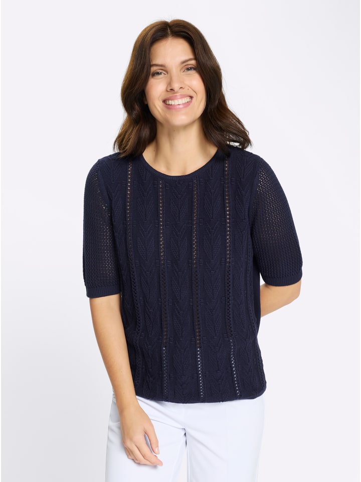 Sieh an! Ажурный свитер темно-синего цвета
Sieh an! Ажурный свитер темно-синего цвета