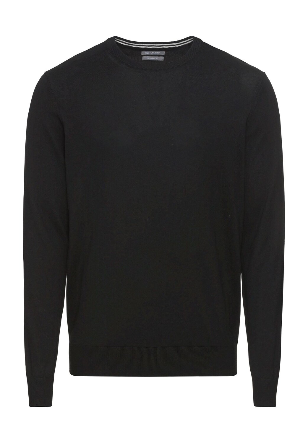 Вязаный мужской хлопковый свитер с круглым вырезом Galeria, черный
Вязаный мужской хлопковый свитер с круглым вырезом Galeria, черный