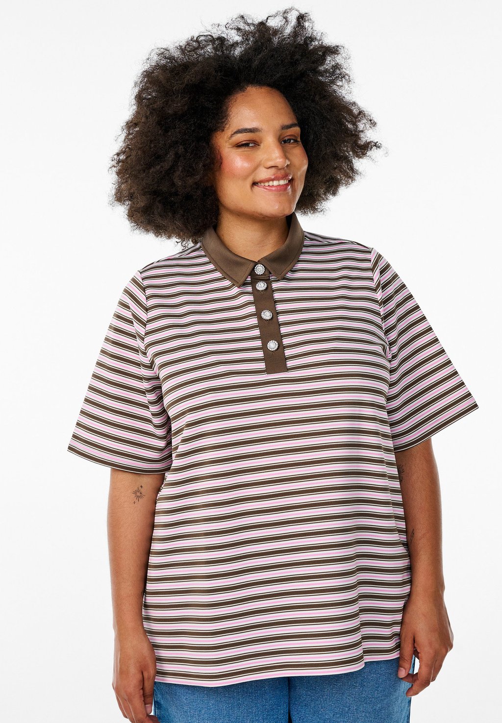 Рубашка поло KURZÄRMELIGES MIT STREIFEN Zizzi, коричневый
Рубашка поло KURZÄRMELIGES MIT STREIFEN Zizzi, коричневый