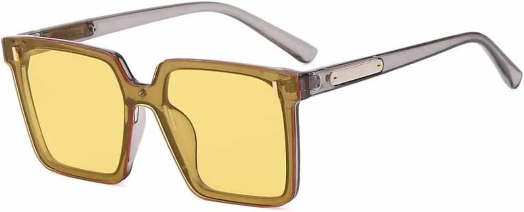 Солнцезащитные очки с защитой от УФ-излучения UV400 | Увеличенная оправа с заклепками | Линзы конфетных цветов для занятий спортом на открытом воздухе и вождения DSVIGF, Gray Yellow
Солнцезащитные очки с защитой от УФ-излучения UV400 | Увеличенная оправа с заклепками | Линзы конфетных цветов для занятий спортом на открытом воздухе и вождения DSVIGF, Gray Yellow