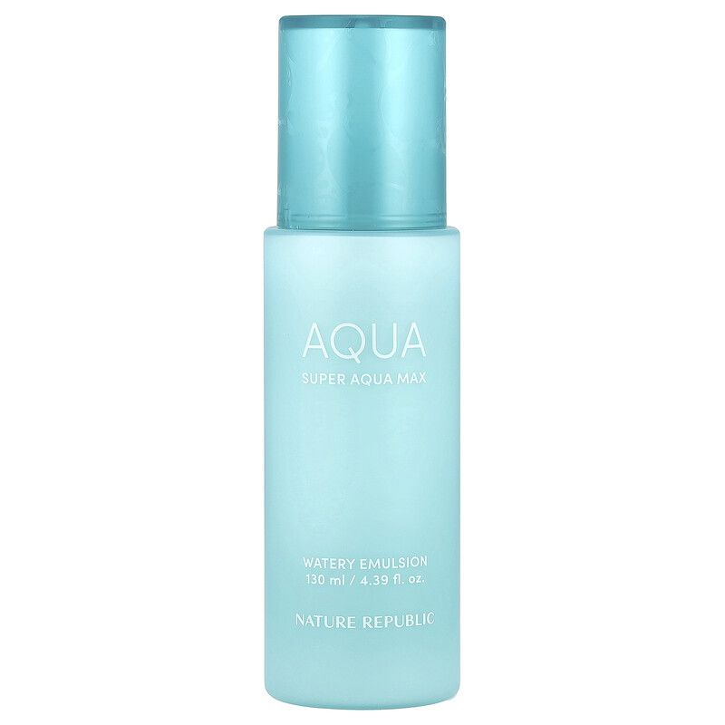 Nature Republic, Super Aqua Max, водянистая эмульсия, 130 мл (4,39 жидк. унц.)
Nature Republic, Super Aqua Max, водянистая эмульсия, 130 мл (4,39 жидк. унц.)