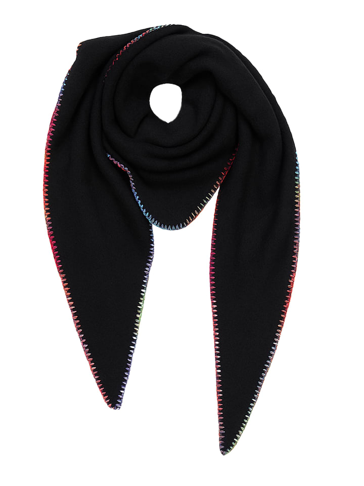 Треугольный шарф с цветной декоративной строчкой по краю черного цвета. Faera
Треугольный шарф с цветной декоративной строчкой по краю черного цвета. Faera