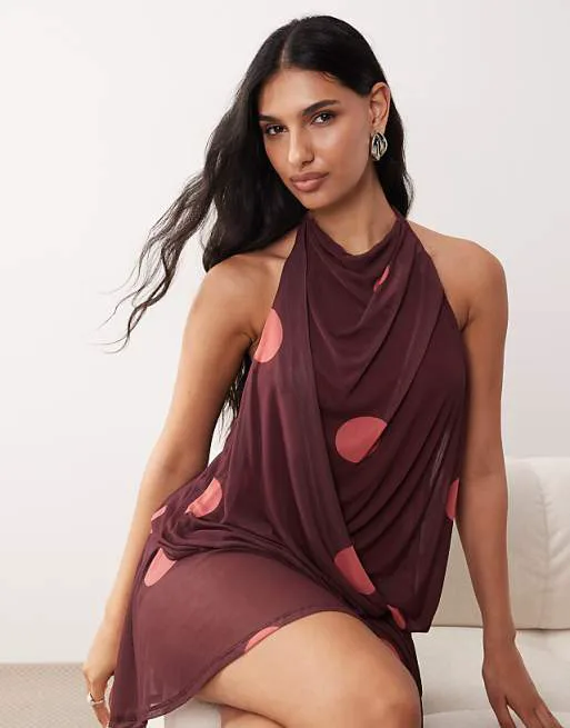 Платье мини с бретельками и блузкой в горошек с принтом и драпировкой ASOS DESIGN
Платье мини с бретельками и блузкой в горошек с принтом и драпировкой ASOS DESIGN