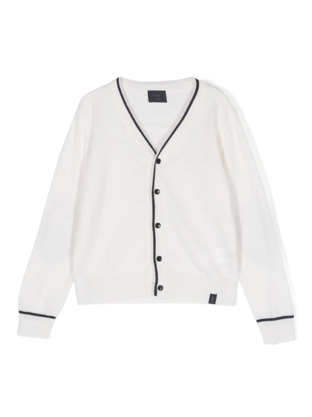 Кардиган с V-образным вырезом и контрастной окантовкой Fay Kids, нейтральный
Кардиган с V-образным вырезом и контрастной окантовкой Fay Kids, нейтральный