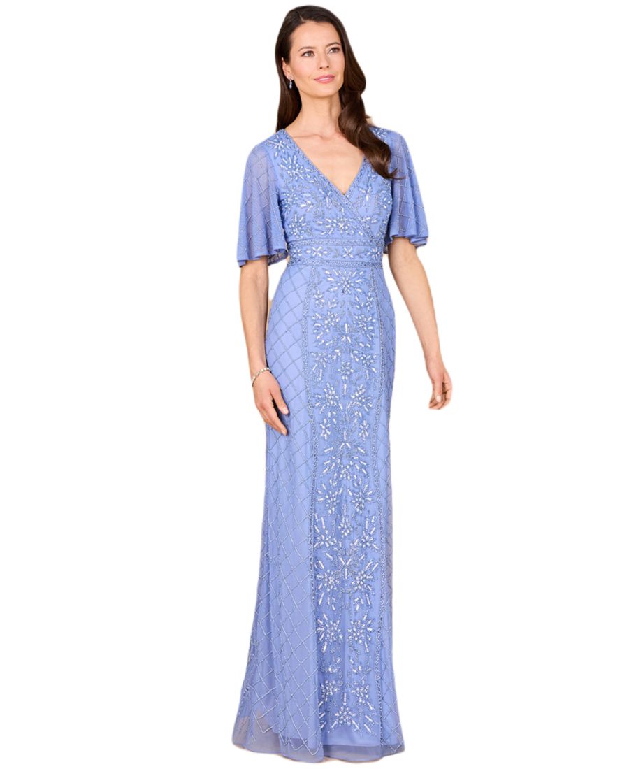 Женское платье с V-образным вырезом, рукавами-кейпами и бисером Lara, Periwinkle
Женское платье с V-образным вырезом, рукавами-кейпами и бисером Lara, Periwinkle
