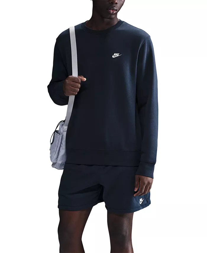 Мужской флисовый пуловер с круглым вырезом и логотипом Nike, черный
Мужской флисовый пуловер с круглым вырезом и логотипом Nike, черный