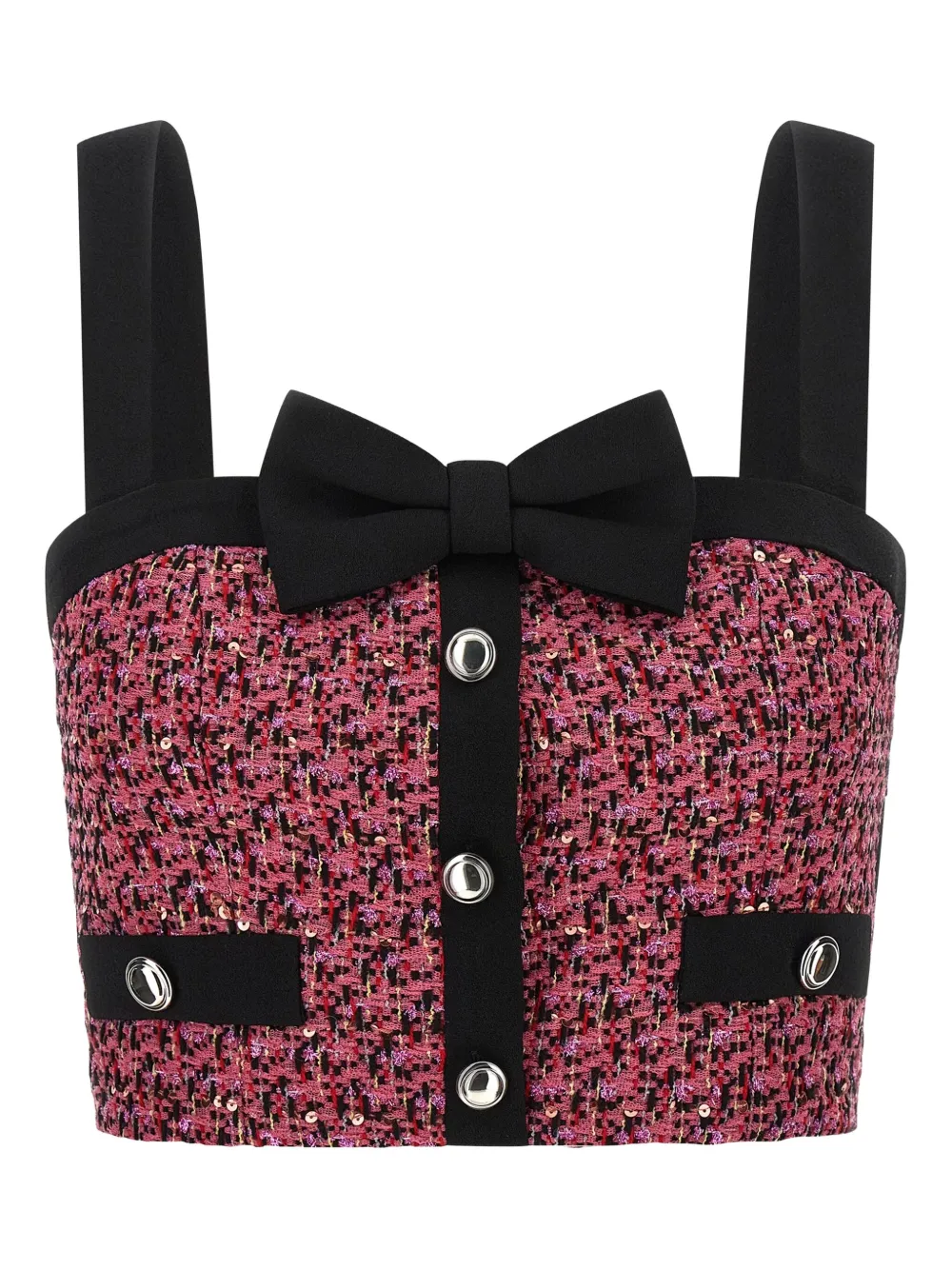 Твидовый топ с пайетками Alessandra Rich, розовый
Твидовый топ с пайетками Alessandra Rich, розовый