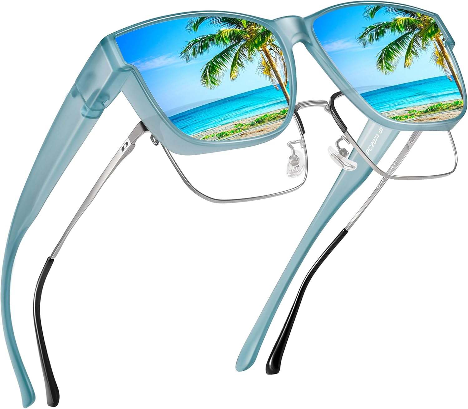 Поляризованные солнцезащитные очки, надеваемые поверх обычных очков, для женщин и мужчин, большие квадратные летние очки с защитой от УФ-излучения UV400 Peekaco, A21 Matte Blue Frame/Blue Mirrored Lens
Поляризованные солнцезащитные очки, надеваемые поверх обычных очков, для женщин и мужчин, большие квадратные летние очки с защитой от УФ-излучения UV400 Peekaco, A21 Matte Blue Frame/Blue Mirrored Lens