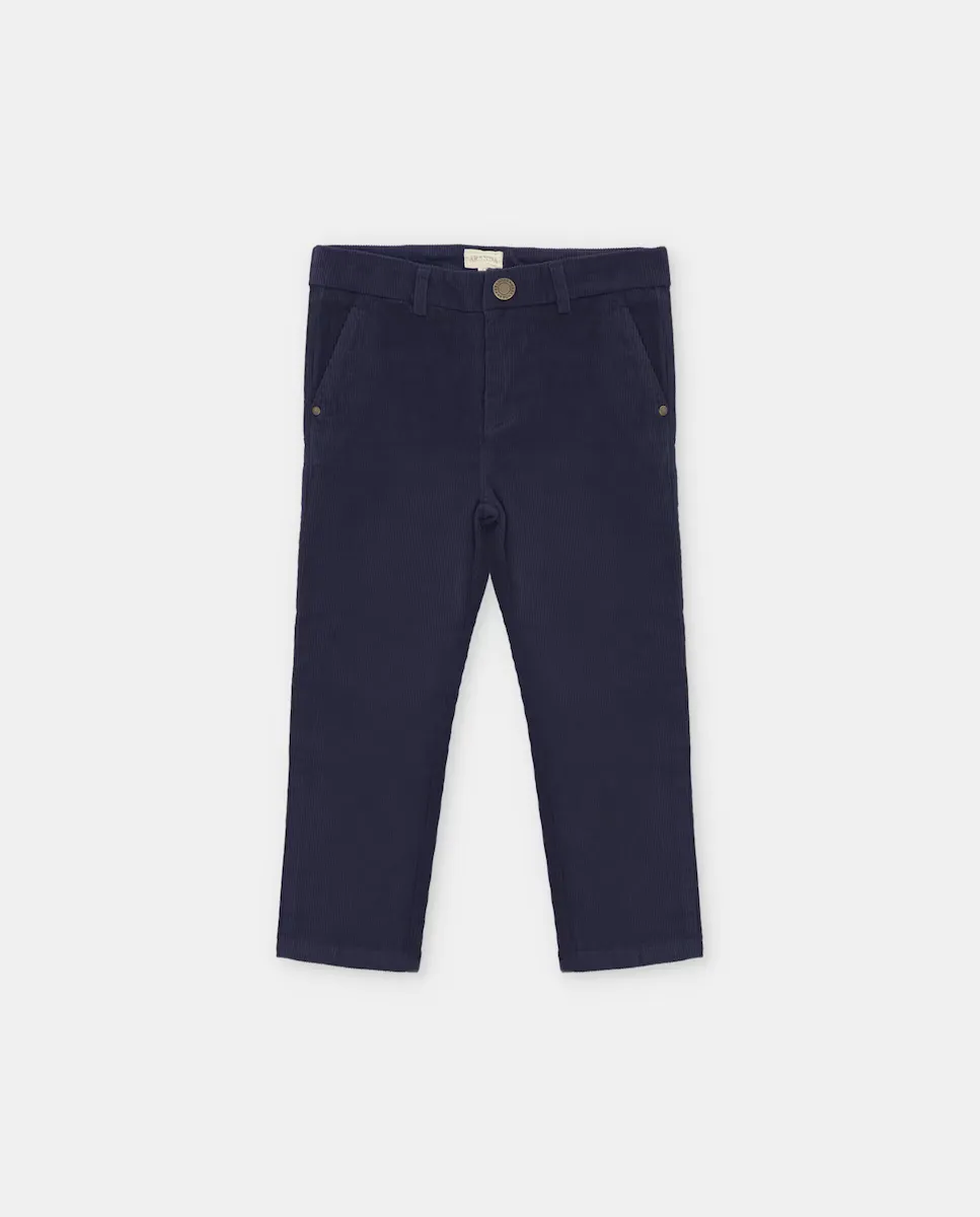 Вельветовые брюки с карманами для мальчика темно-синего цвета Martín Aranda, темно-синий