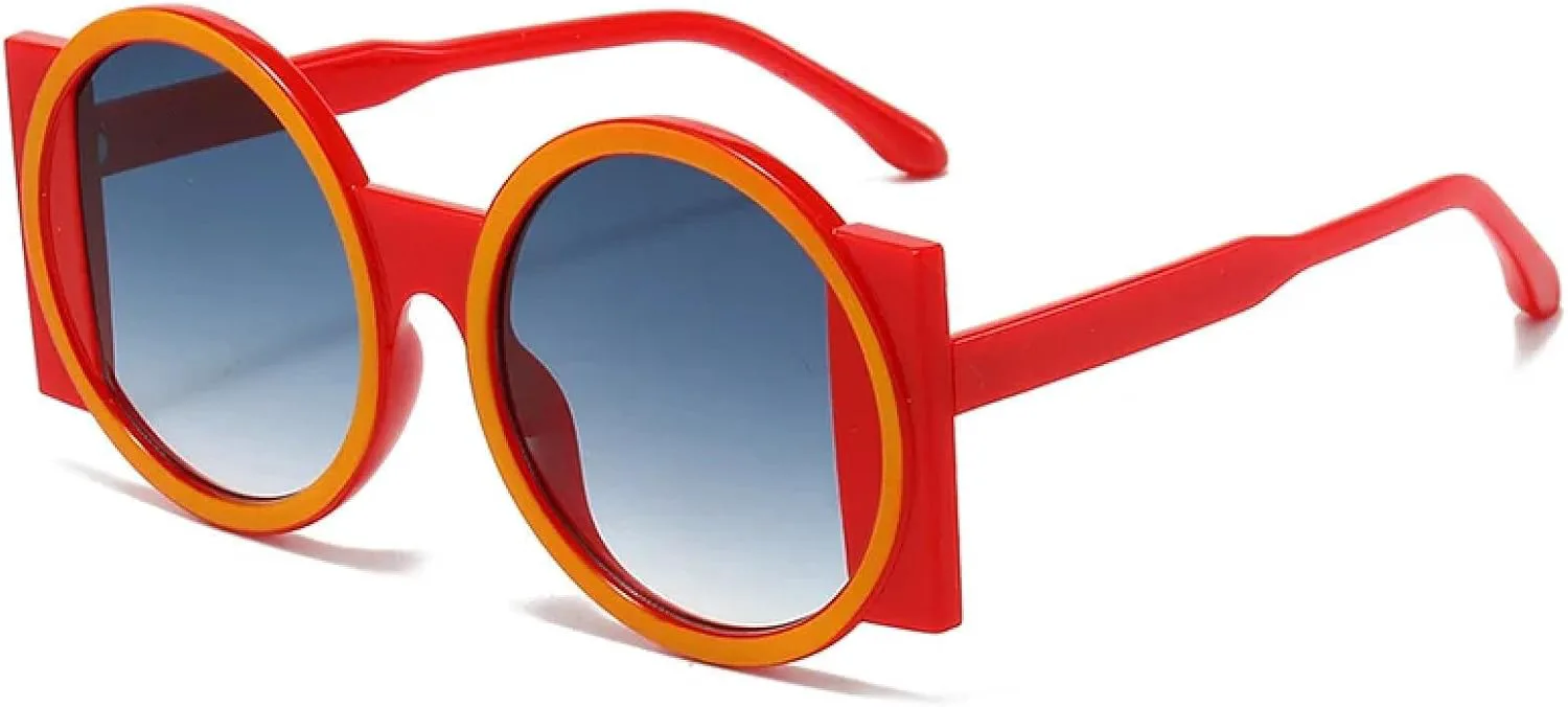 Модные большие круглые солнцезащитные очки для женщин, контрастные цвета, защита от УФ-излучения UV400, ретро-стиль, уникальные для мужчин HHZZYVY, Red Orange Blue
Модные большие круглые солнцезащитные очки для женщин, контрастные цвета, защита от УФ-излучения UV400, ретро-стиль, уникальные для мужчин HHZZYVY, Red Orange Blue