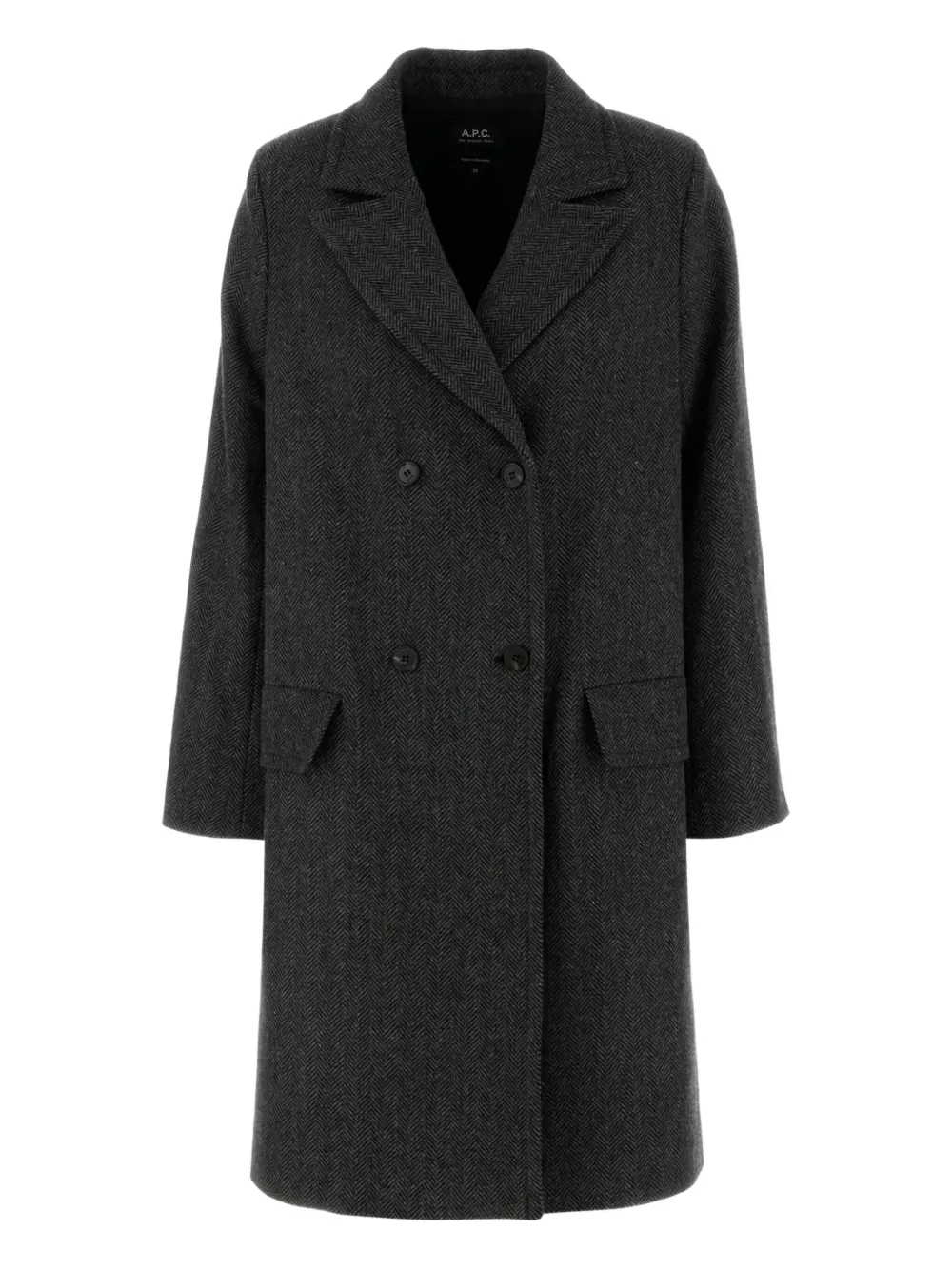 Пальто с вышивкой A.P.C., серый 
Пальто с вышивкой A.P.C., серый