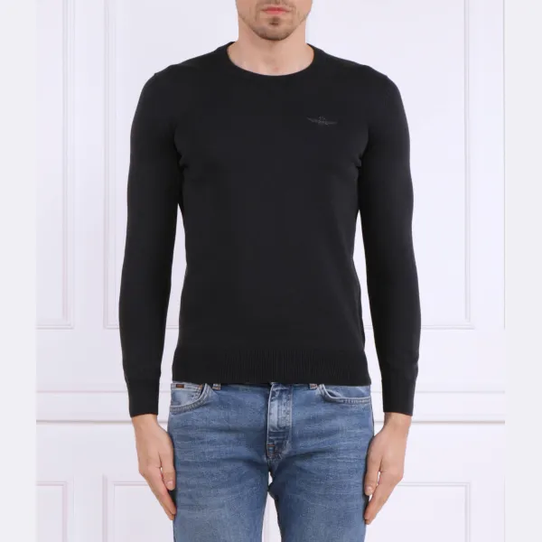 Свитер обычного кроя Aeronautica Militare, черный 
Свитер обычного кроя Aeronautica Militare, черный