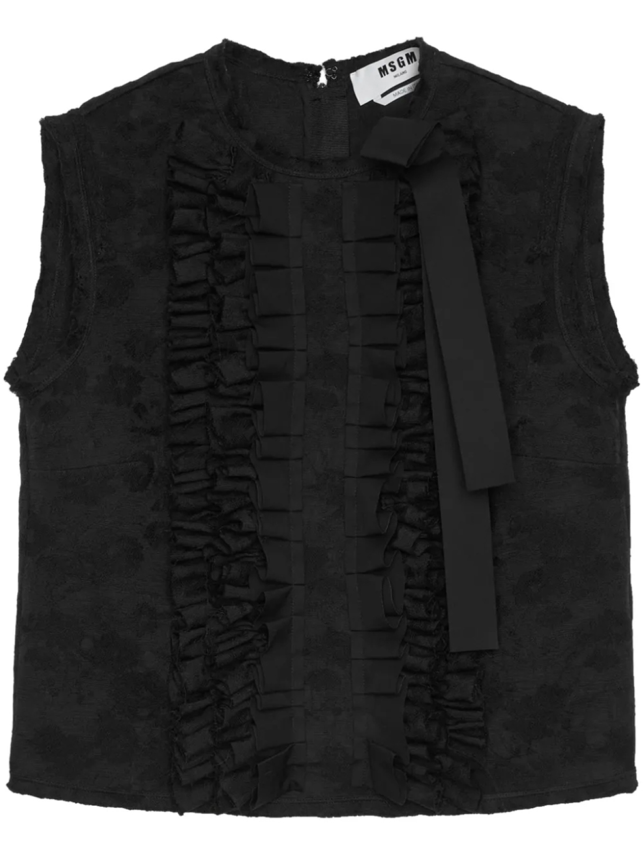 Топ с оборками MSGM, черный 
Топ с оборками MSGM, черный