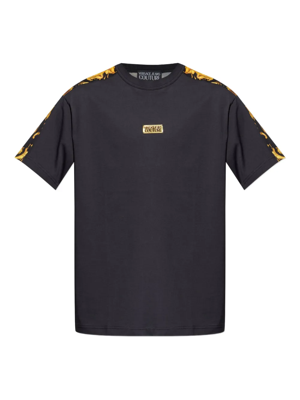 Футболка с логотипом и принтом в стиле барокко Versace Jeans Couture, черный 
Футболка с логотипом и принтом в стиле барокко Versace Jeans Couture, черный